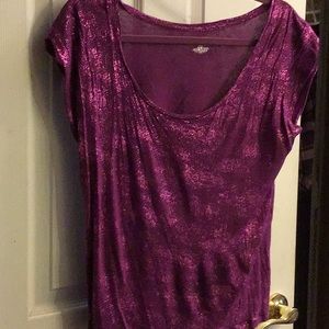 Shiny purple top